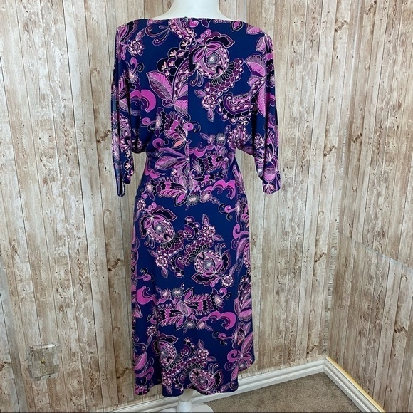 Trina Turk‎ Paisley Print Faux Wrap Jersey Dress - Picture 10 of 16